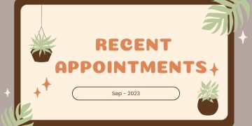 recent appointments sep-2023